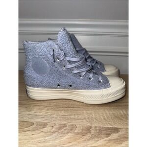 Converse Chuck Taylor All-Star High Sherpa BABY BLUE Platform Sz 8.5 Women EUC‎